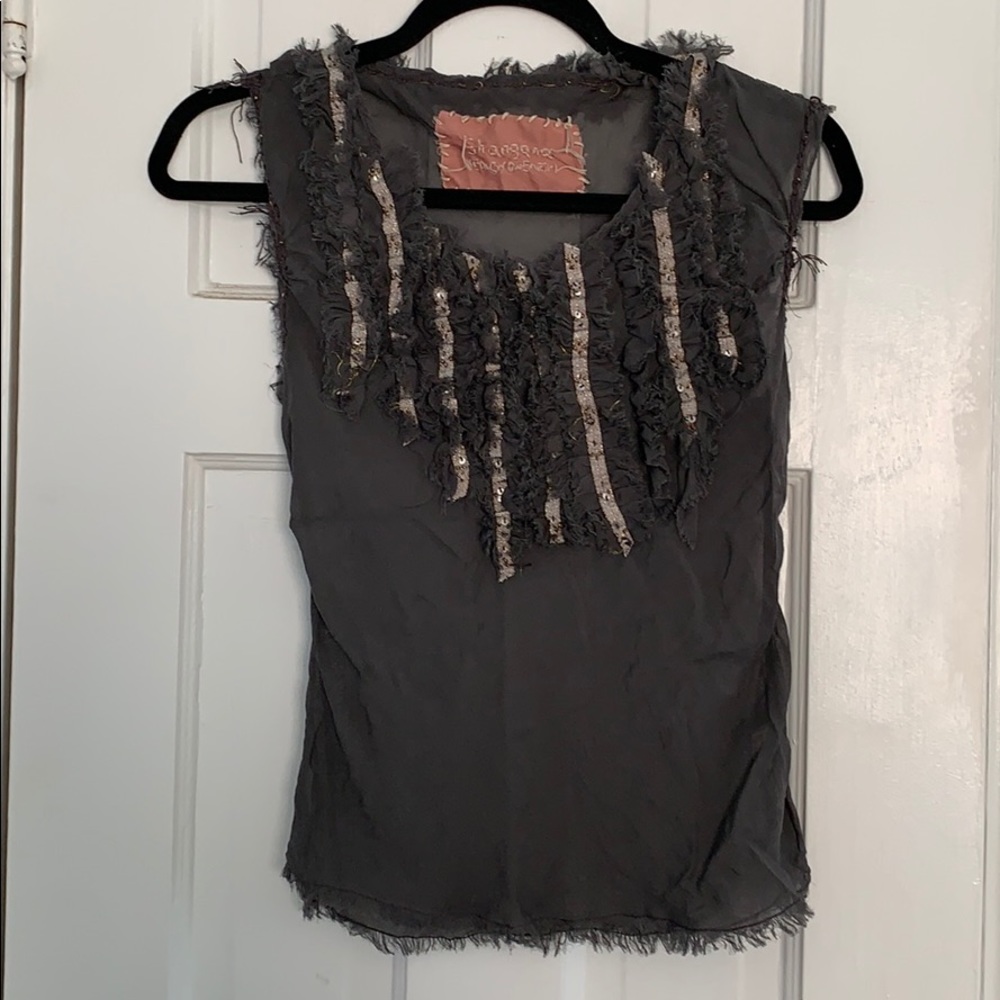Sheer top with interesting detail!